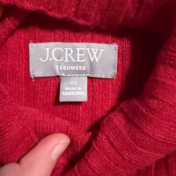 J. Crew Vibrant Red Cashmere Turtleneck Sweater - Picture 4 of 5